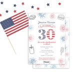 Rött vitt blått backyard-familjen 30års födelsedag inbjudningar<br><div class="desc">Red White and Blue 30års födelsedag-inbjudningsdesign för en familjevänlig utomhuscookout eller picnic party</div>