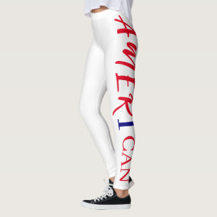 Rött vitt blått Black Woman African American Leggings