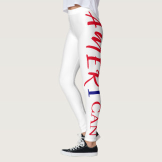Rött vitt blått Black Woman African American Leggings