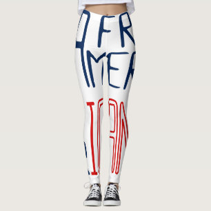 Rött vitt blått Black Women American Leggings