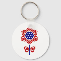 Rött vitt blått blomma