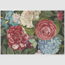 Rött vitt blått blommigt-bouquet-avgränsning