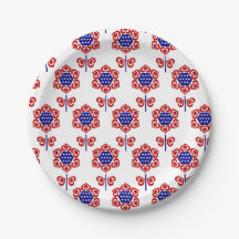 Rött vitt blått blomsterpatriotisk design