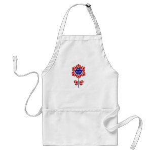 Rött vitt blått blomsterpatriotisk design förkläde