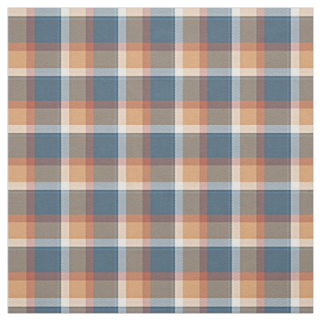 Rött vitt blått brun retro Tartan Plaid Mönster Tyg (Provkarta)