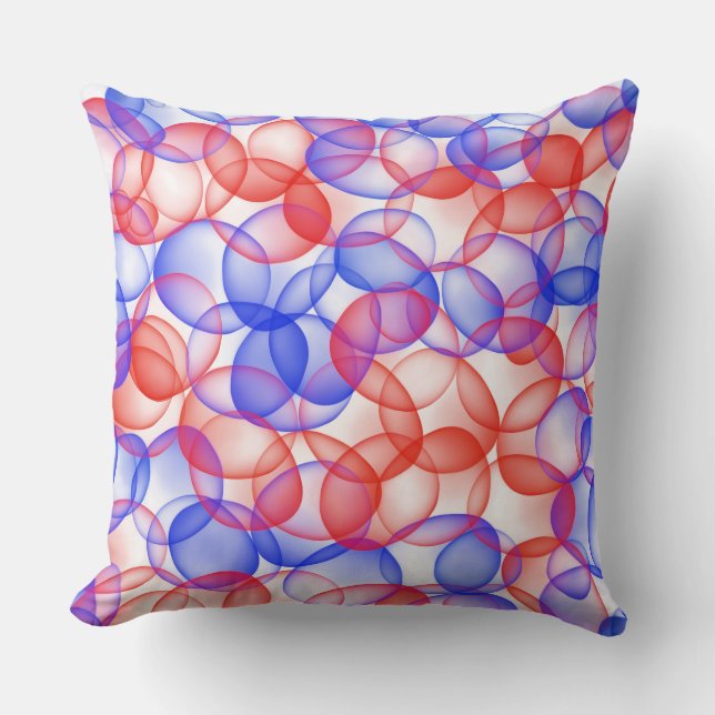 RÖTT VITT BLÅTT BUBBLE-LOOK KUDDE (Framsida)