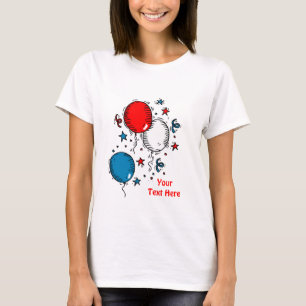 Rött vitt blått bubblor i USA-firare T Shirt