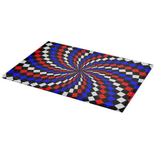 Rött vitt blått Checker Spiral av Kenneth Yoncich