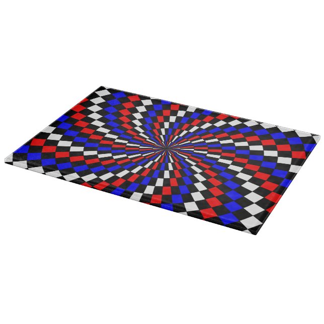 Rött vitt blått Checker Spiral av Kenneth Yoncich (Hörn)
