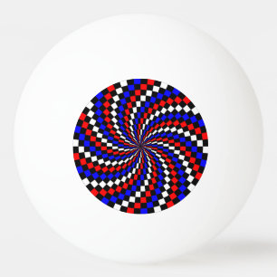 Rött vitt blått Checker Spiral Pingisboll