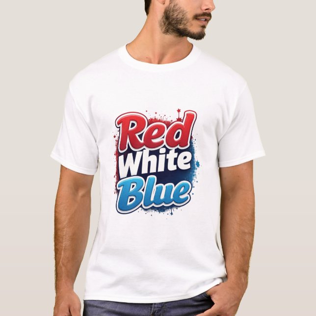 Rött vitt blått citattecken t-shirt-design t shirt (Framsida)