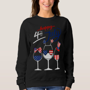 Rött vitt blått Coola Patriotic Vin Glass US Flagg T Shirt
