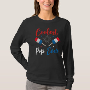 Rött vitt blått Coolest Pop Kväll 4 juli Ice Cream T Shirt