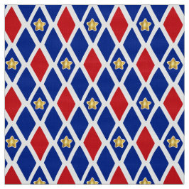 Rött vitt blått Diamond Guld Star Tyg