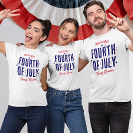 Rött vitt blått familjeåterförening 4 juli t shirt