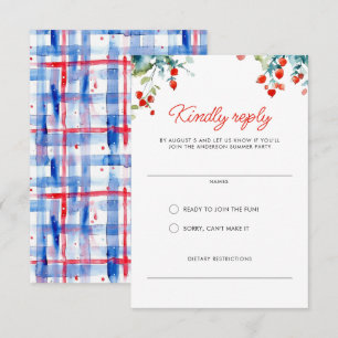 Rött vitt blått familjeåterförening för sommarPicn OSA Kort