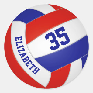 rött vitt blått färger-flickpojkar runt klistermärke