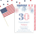 Rött vitt blått Fireworks BBQ 30års födelsedag Par Inbjudningar<br><div class="desc">En modern sommarinspirerad inbjudan från det vita och blå 30års födelsedag-partiet med handmålade fyrverkerier,  jordgubbar och blåbär som arrangeras i USA flagga. Från början målade jag inslag enskilt på 100 procent papper bomull,  sedan skannad till digital form för slutlig vätning och naturligtvis arrangerad i rand eller ett upprepande mönster.</div>