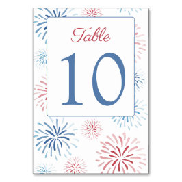 Rött vitt blått Fireworks-Möhippa Bordsnummer