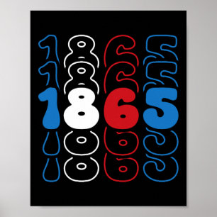 Rött vitt blått Flagga 1865 Poster
