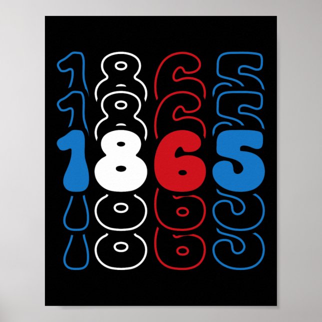 Rött vitt blått Flagga 1865 Poster (Framsidan)