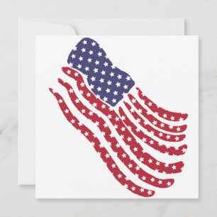 Rött vitt blått Flagga Design Helgdag Card Julkort