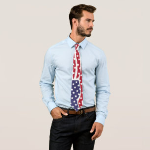 Rött vitt blått Flagga Design Neck Tie Slips