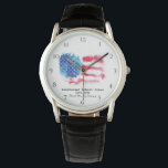 *~* Rött vitt blått Flagga för militärveteran Armbandsur<br><div class="desc">* Patriotic Sporty Sturdy Modern Man's American Flagga Watch with a Black Leather Strap Wrist Watch. * Denna utformning har den amerikanska Flagga USA flagga, även känd som Old glory och Stars och stripes. Denna amerikanska vattenfärgsdesign omfattar färg Rött vitt blått i form av stjärnor och strimlade Flagga. * Underbar...</div>