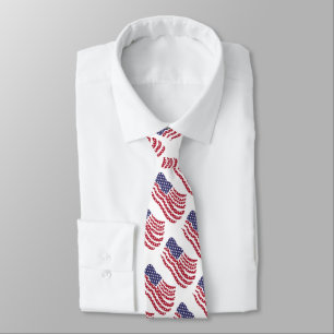 Rött vitt blått Flagga Mönster Design Neck Tie Slips