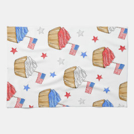Rött vitt blått Flagga Star-Muffinsar Patriotic Kökshandduk