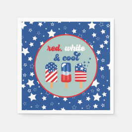 Rött vitt blått födelsedag pappersservett