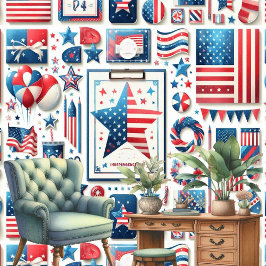 Rött vitt blått för American Flagga Star Rand 4 ju