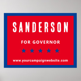 Rött vitt blått för det politiska valet Kampanj Na Poster