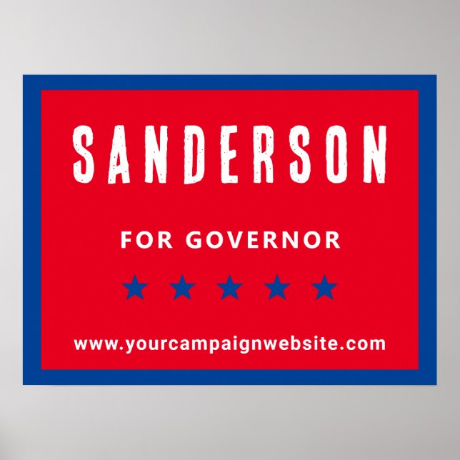 Rött vitt blått för det politiska valet Kampanj Na Poster (Framsidan)