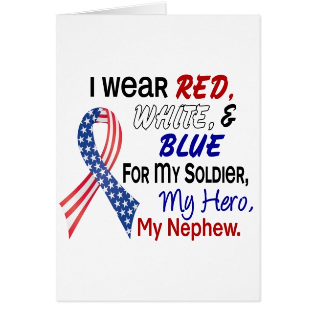 Rött vitt blått för min brorson hälsningskort (Framsidan)