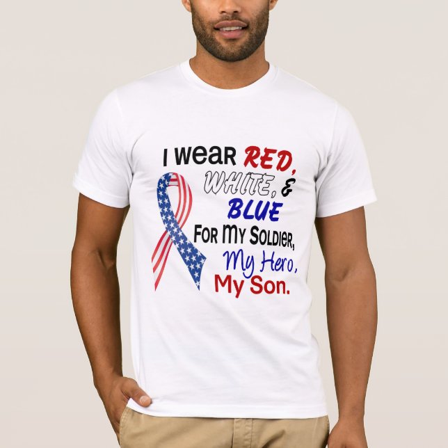 Rött vitt blått för min Son Tee Shirt (Framsida)