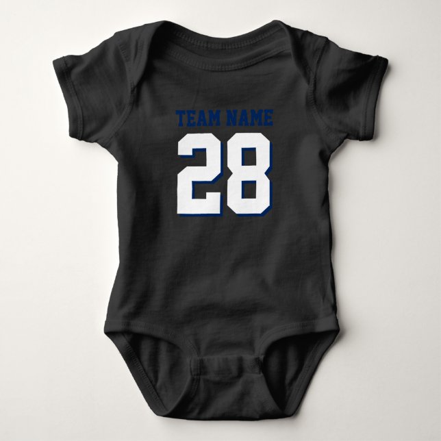 Rött vitt blått fotbollen Jersey Sports Baby Rompe Tröja (Framsida)