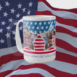 Rött vitt blått foto 4 juli födelsedag kaffemugg