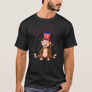 Rött vitt blått fyrverkeridecennium för svartmålsg t shirt