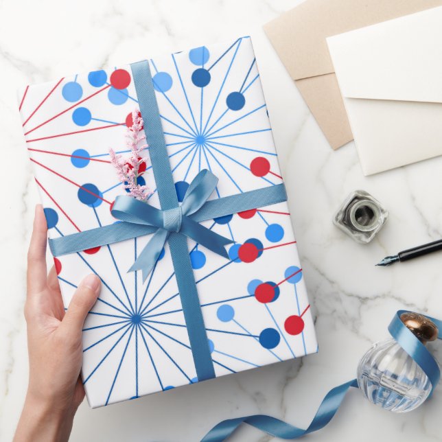 rött vitt blått fyrverkeripjäser Patriotic party Presentpapper (Gifting)