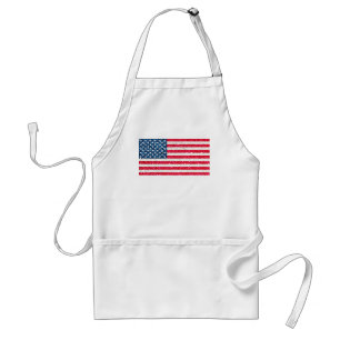 Rött vitt blått Glitter Patriotic American USA fla Förkläde