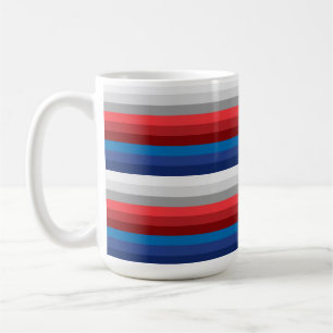 RÖTT VITT BLÅTT GRÅTT RAND KAFFEMUGG