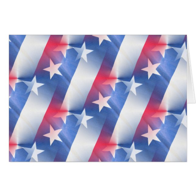 rött vitt blått hälsningskort (Framsidan Horizontal)