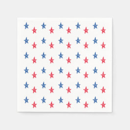 Rött vitt blått hand plockade-stjärnor,  pappersservett