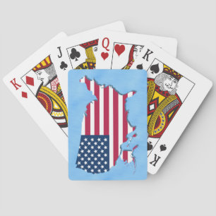Rött vitt blått havet Stars och stripes Flagga Casinokort