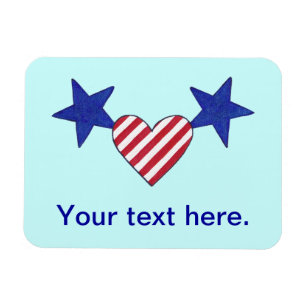 Rött vitt blått Heart Stars och stripes Flex Magne Magnet