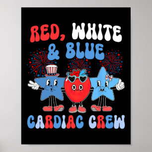Rött vitt blått hjärtbesättning Kardiologi Cath La Poster