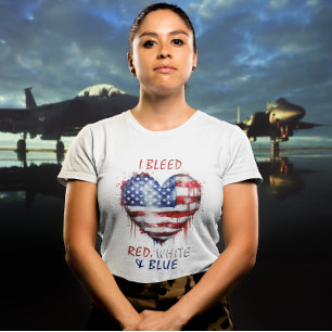 Rött vitt blått hjärtformad Flagga T Shirt
