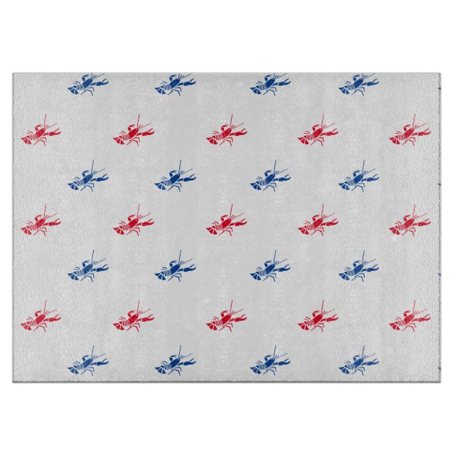 Rött vitt blått hummer mönster Patriotic glass (Framsidan)