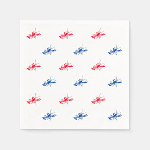 Rött vitt blått hummer mönster Patriotic papper Pappersservett